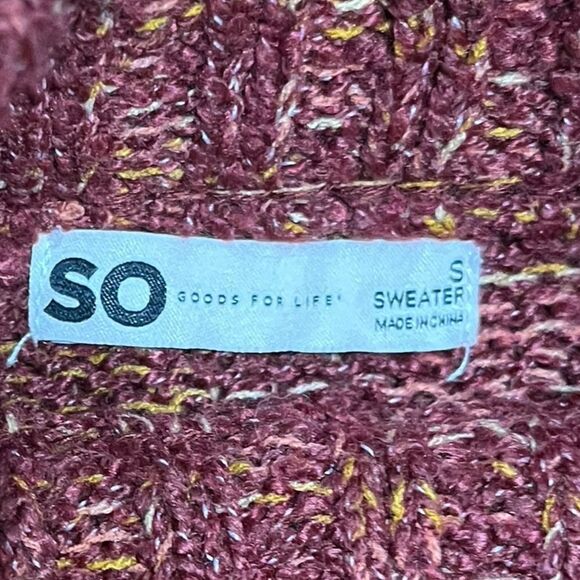 Juniors' SO® Cropped Mockneck Spacedye Sweater, Size S, NWT - Picture 8 of 9